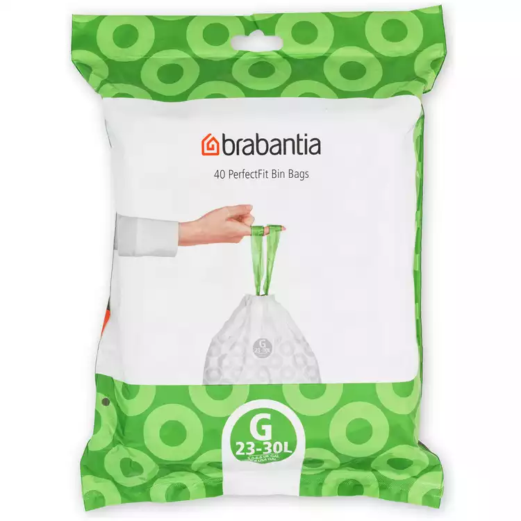 Brabantia 30L Perfect Fit Bin Liners Size G - Pack of 40