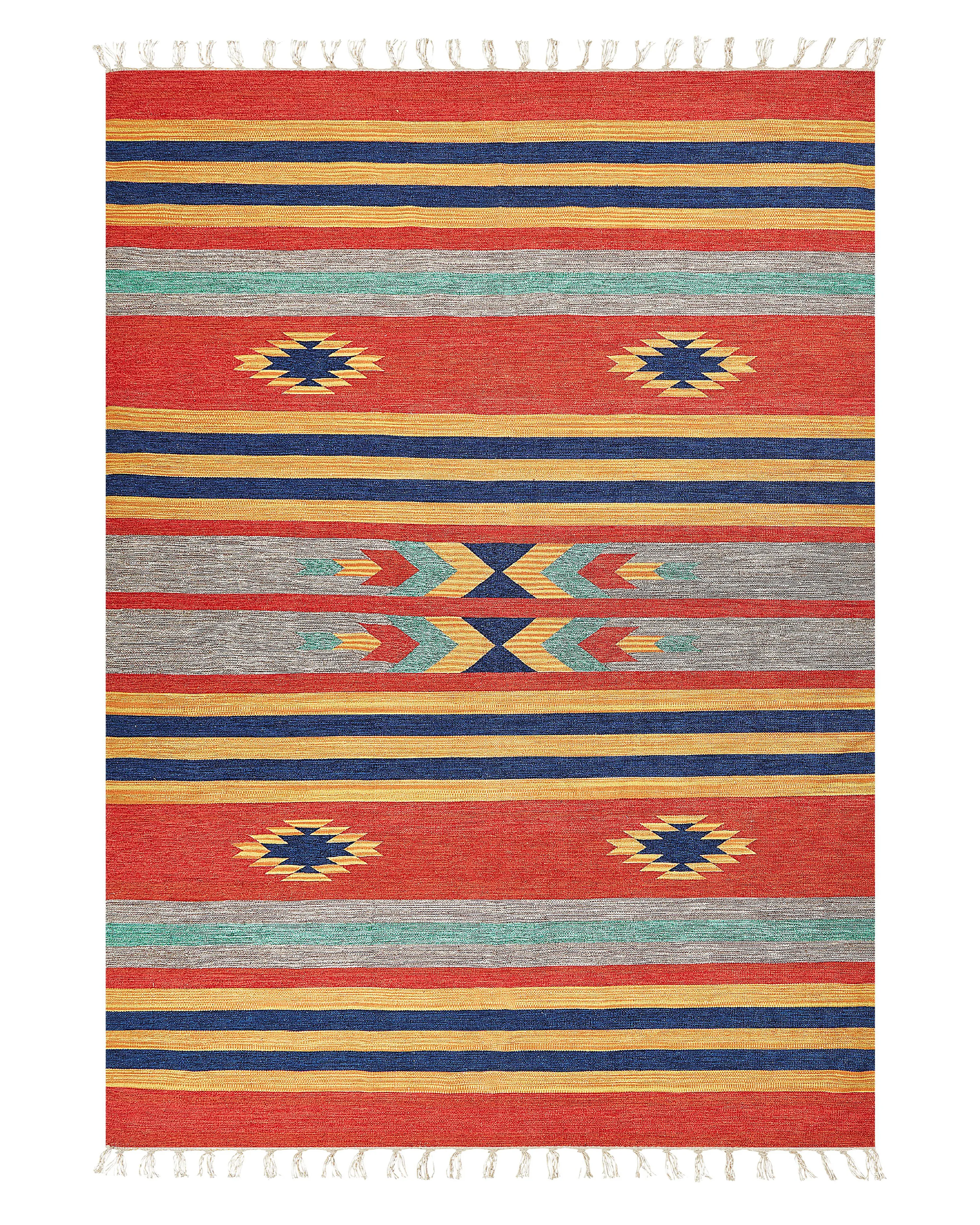 Rug HATIS Multicolour 140 x 200 cm Cotton Kilim
