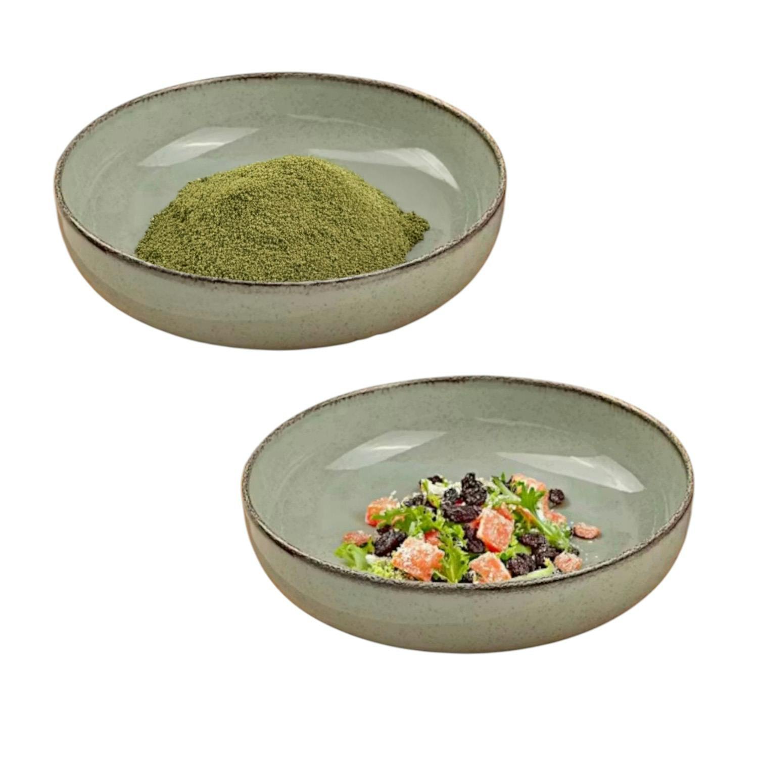 Assiette creuse poke bowl vert antique (lot de 2) ELDA