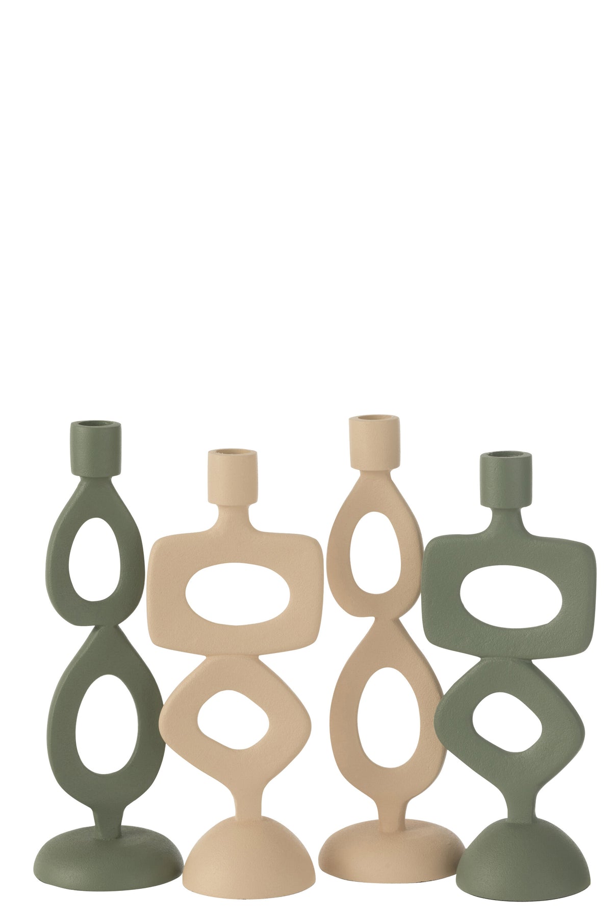 J-Line kaarshouder Ringen - aluminium - beige - 2 stuks