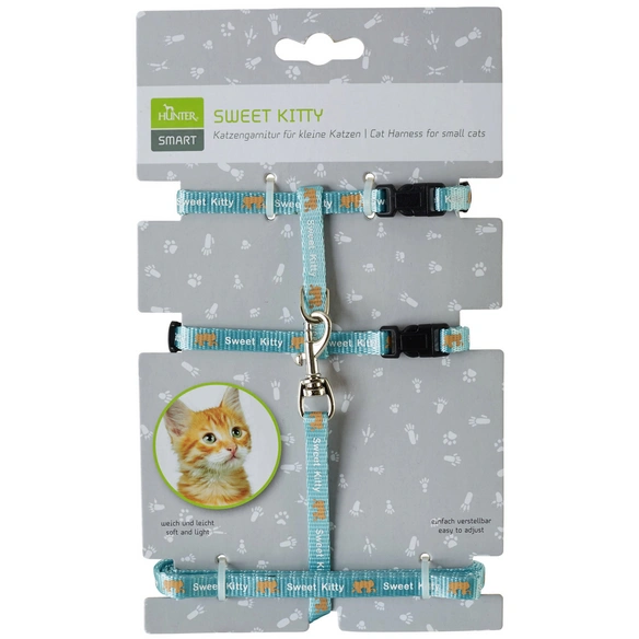 Welpen- und Katzengarnitur »Sweet Kitty«, für Katzen, Nylon, hellblau