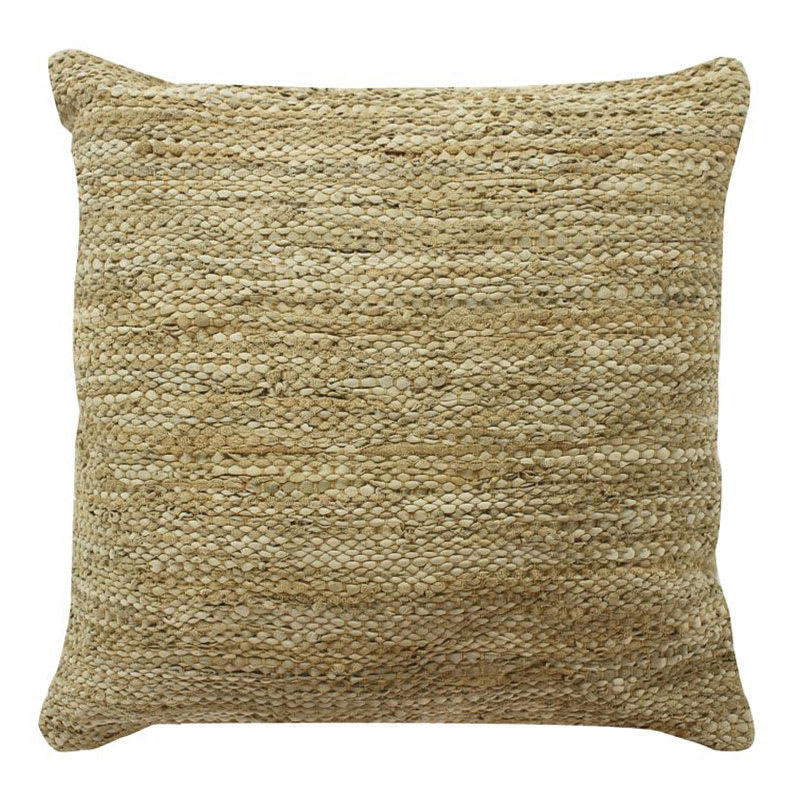 SKIN - Coussin en cuir tressé ocre 70x70