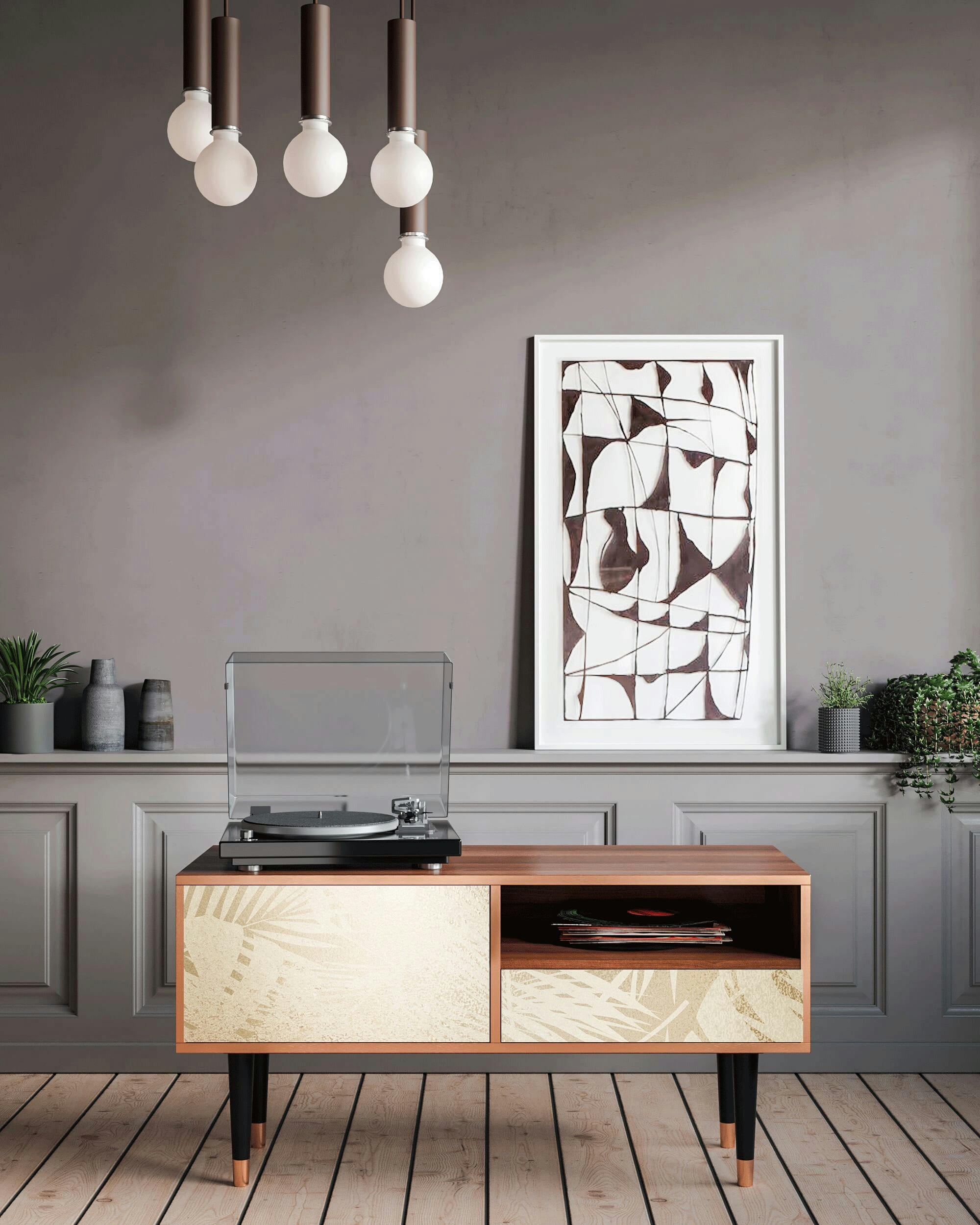 PLANT OF THE DESSERT - Meuble TV  sable 1 tiroir et 1 porte L 115 cm