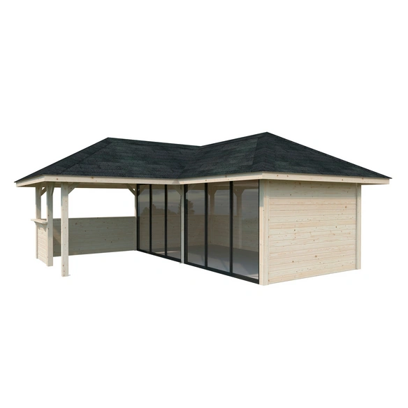 Pavillon »Bianca«, Aufstellmaße BxTxH: 672 x 672 x 319 cm, tauchgrundiert, Holz