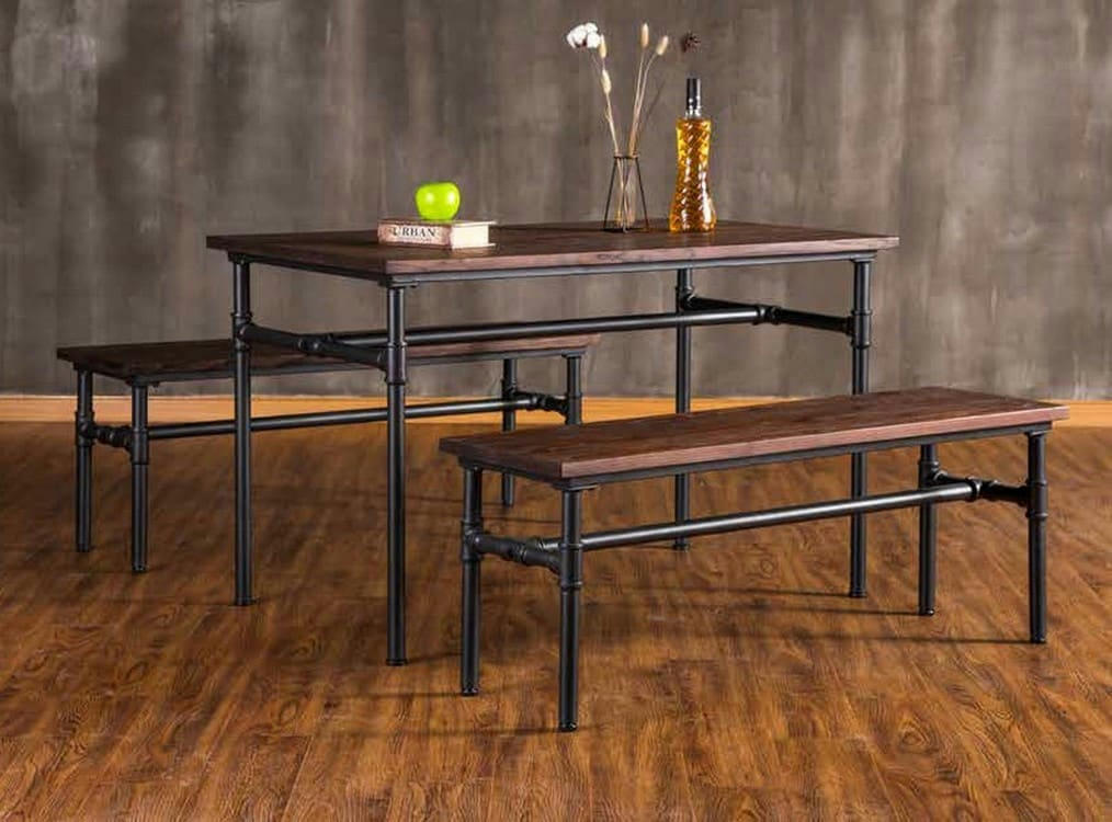 TUBES - Banc bois et acier