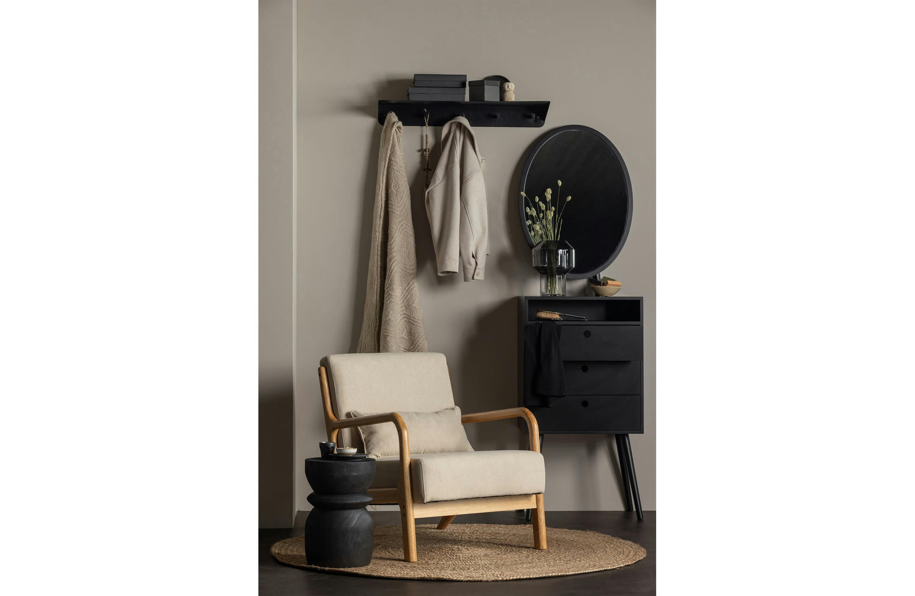 MARK - Fauteuil en tissu tissé sable