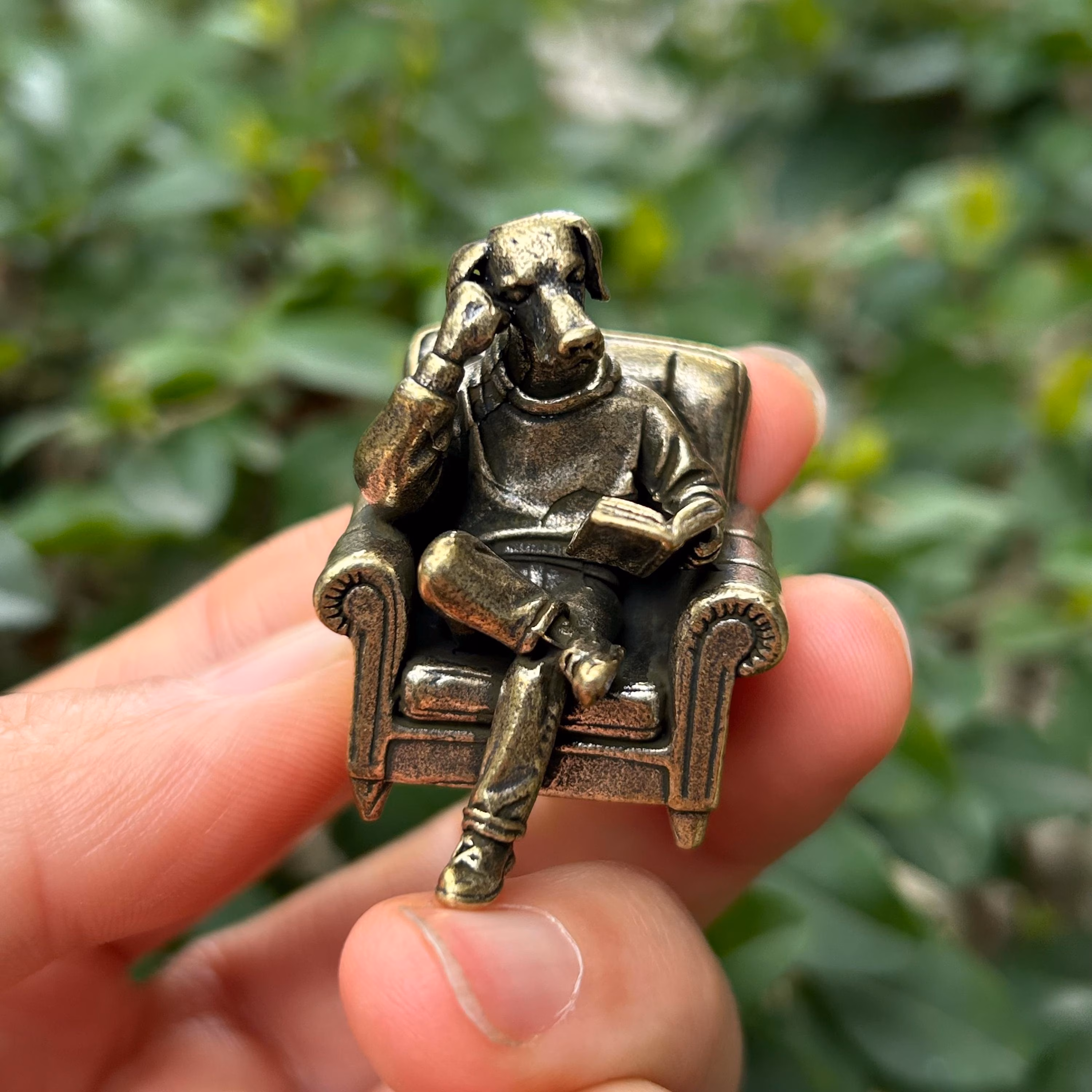 Vintage style Mini Brass dog statue zodiac dog animal sculpture figure paperweight mini toys gift pets dog wedding pets lovers 05