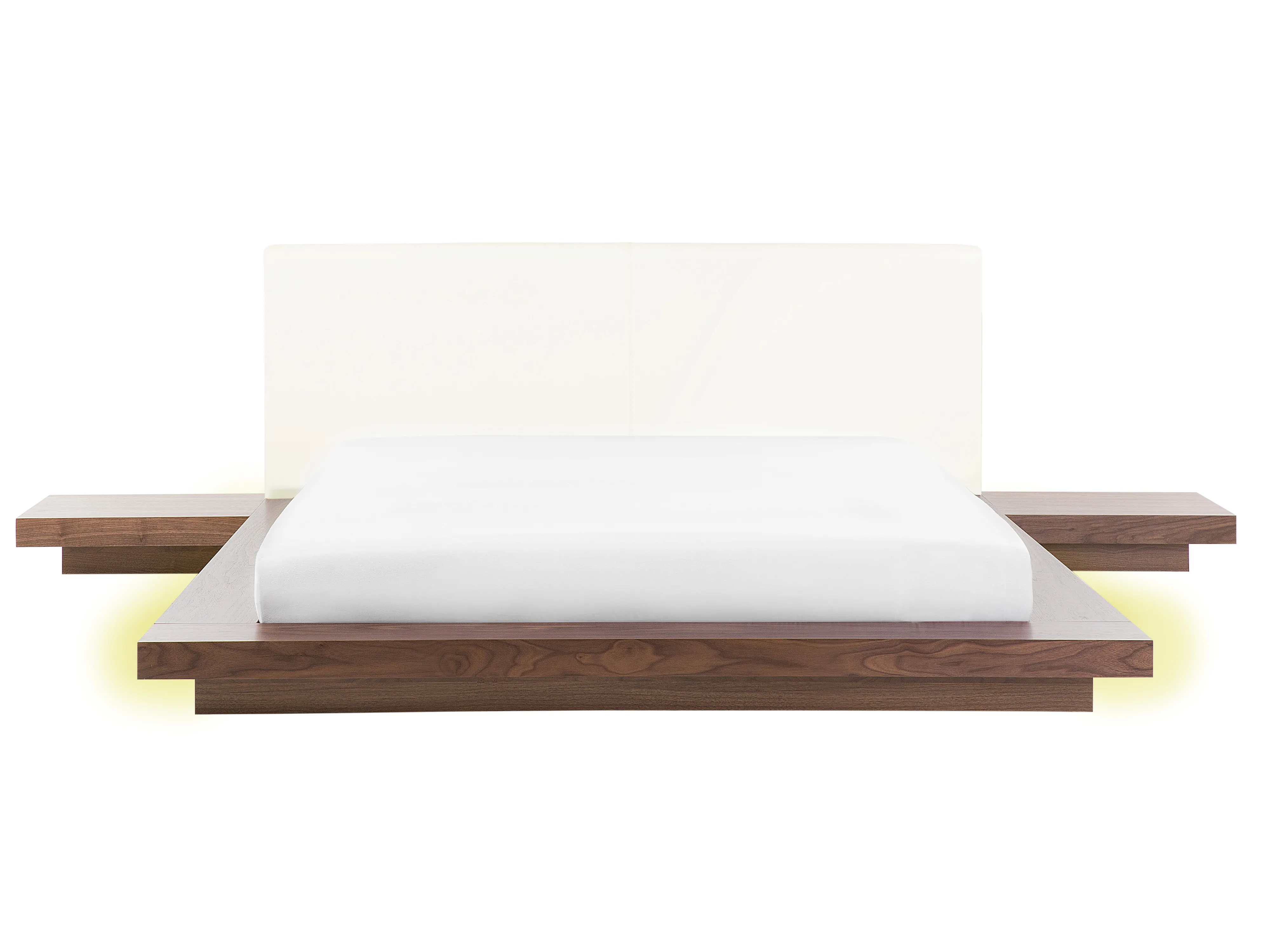 Bed with LED ZEN 160 x 200 cm (EU King Size) Brown Ash Wood