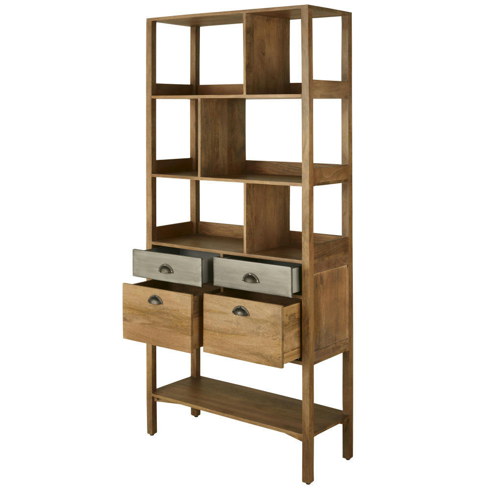 Baryton - Etagère de cuisine 4 tiroirs et métal gris