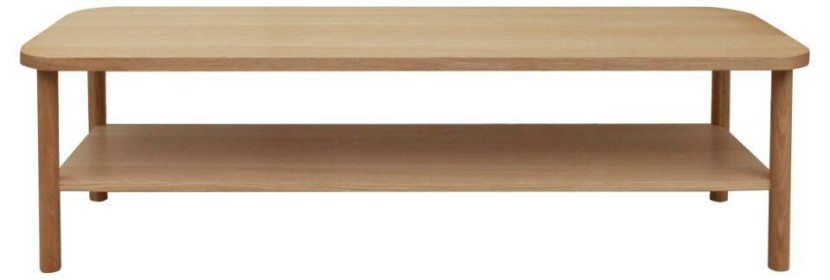STOLIK KAWOWY Banbury 150x50cm Z FORNIRU I DREWNA 2 poziomy