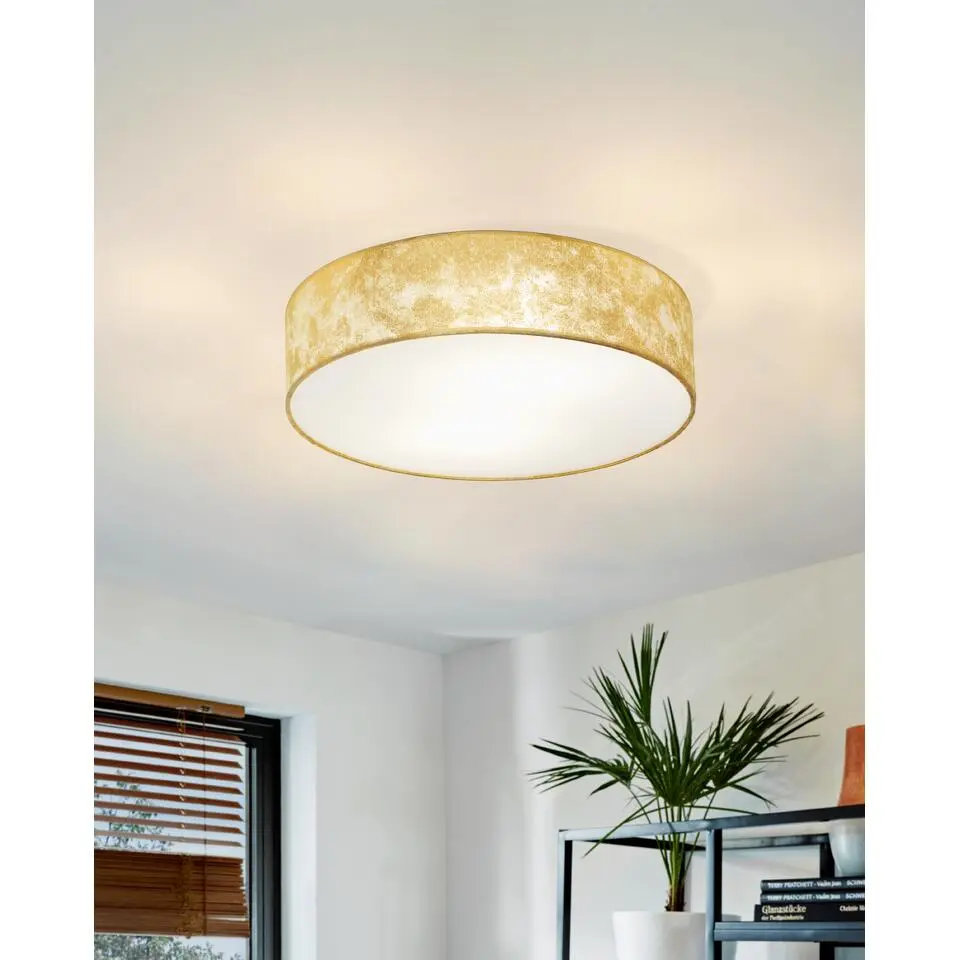 EGLO Viserbella Plafondlamp - E27 - &Oslash; 38 cm - Champagne/Goud
