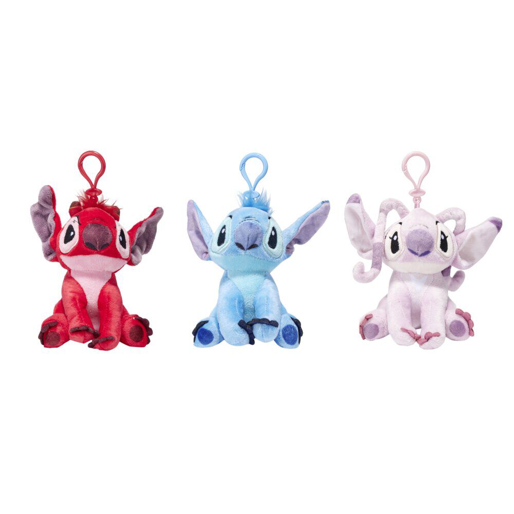 Peluche Stitch x3 à suspendre bleu, rouge et rose H12cm