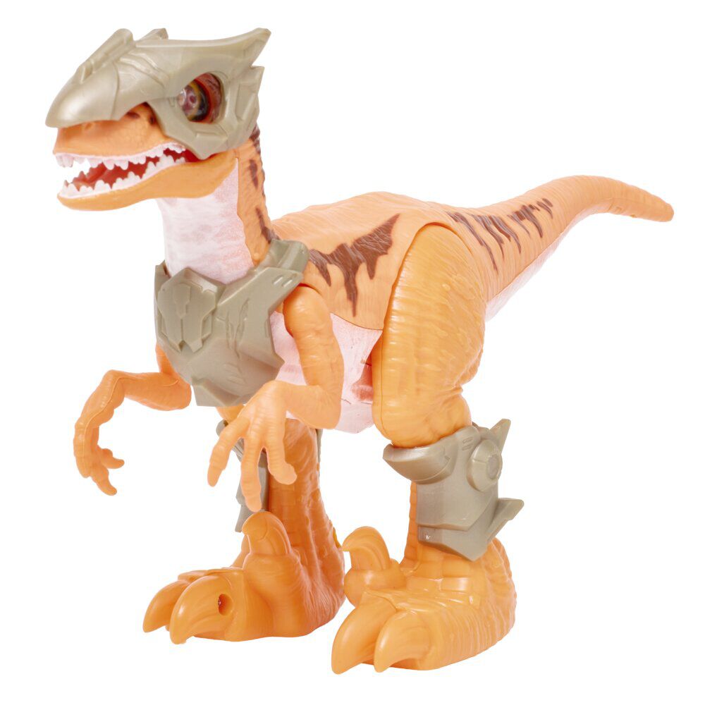 Robot dinosaure Wars son et lumière animé plastique marron 27xH15cm