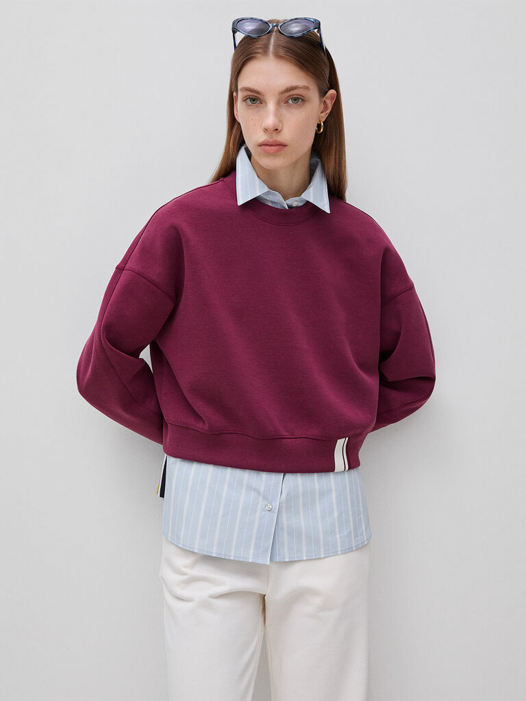 Boxy fit sweatshirt with crest on the back