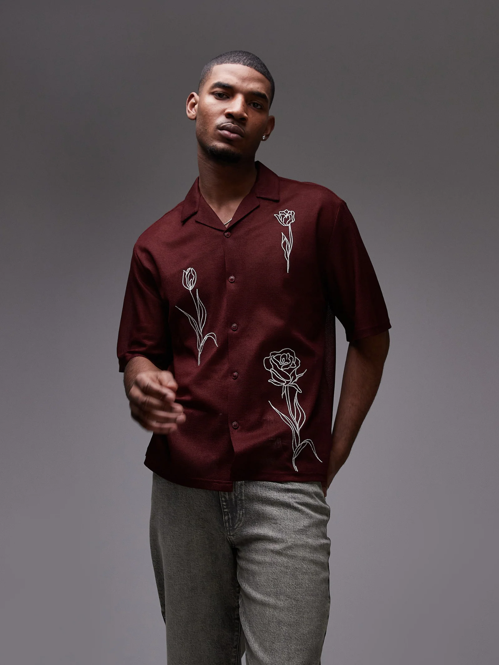 Floral Embroidered Shirt