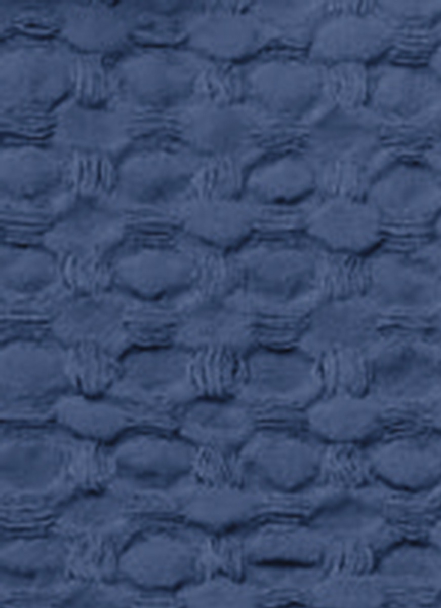 JETÉ DE LIT EN COTON LAVÉ NID D'ABEILLEMARINE