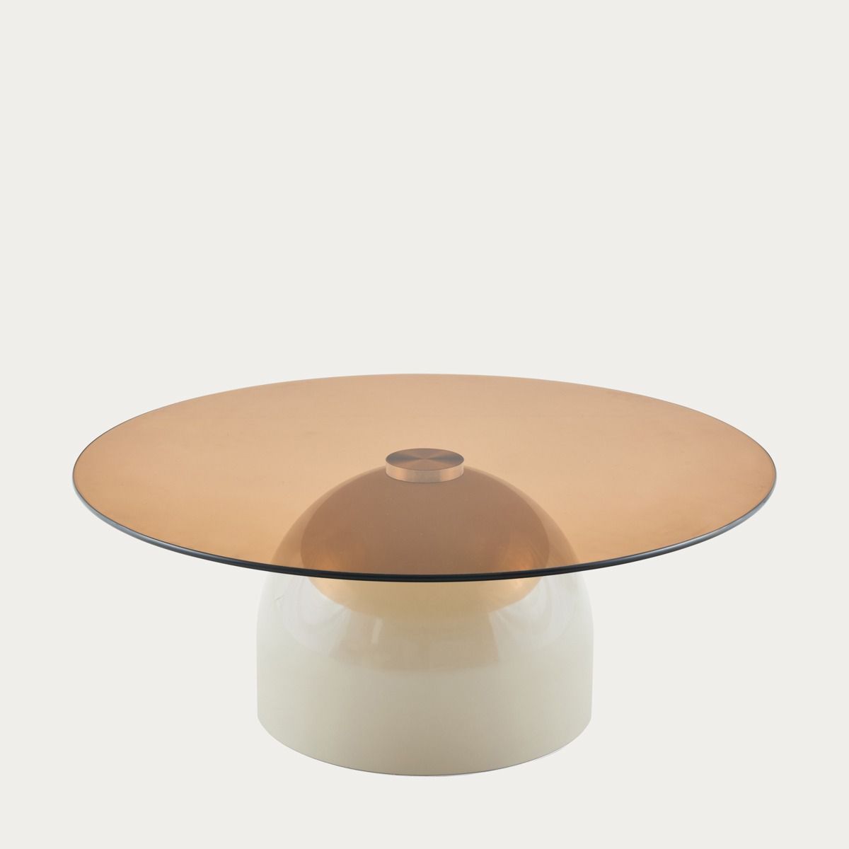 Stolik pomocniczy MESITA biały ze szklanym blatem 80x32 cm