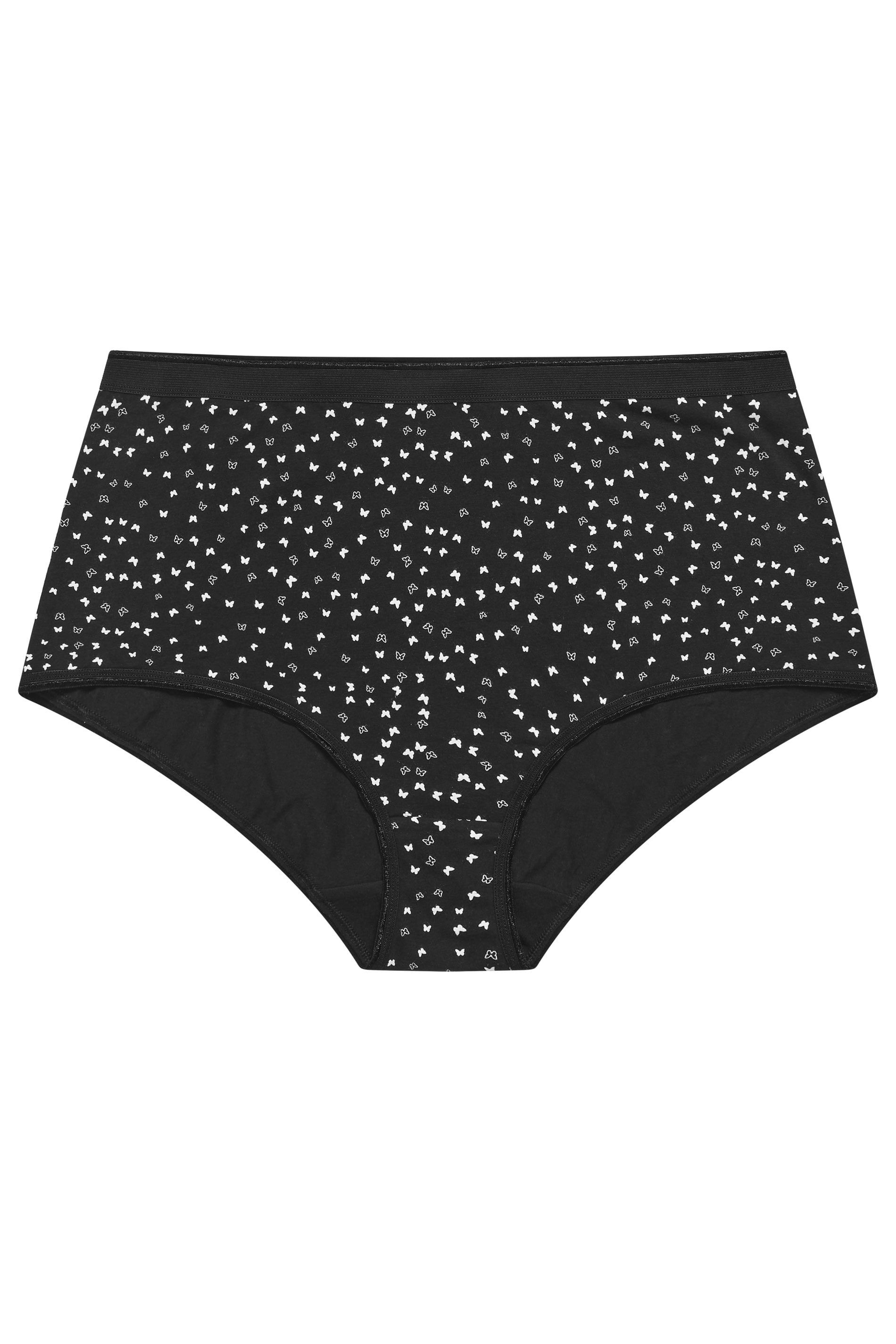 Yours 5 Pack Ditsy Butterfly High Waisted Full Briefs