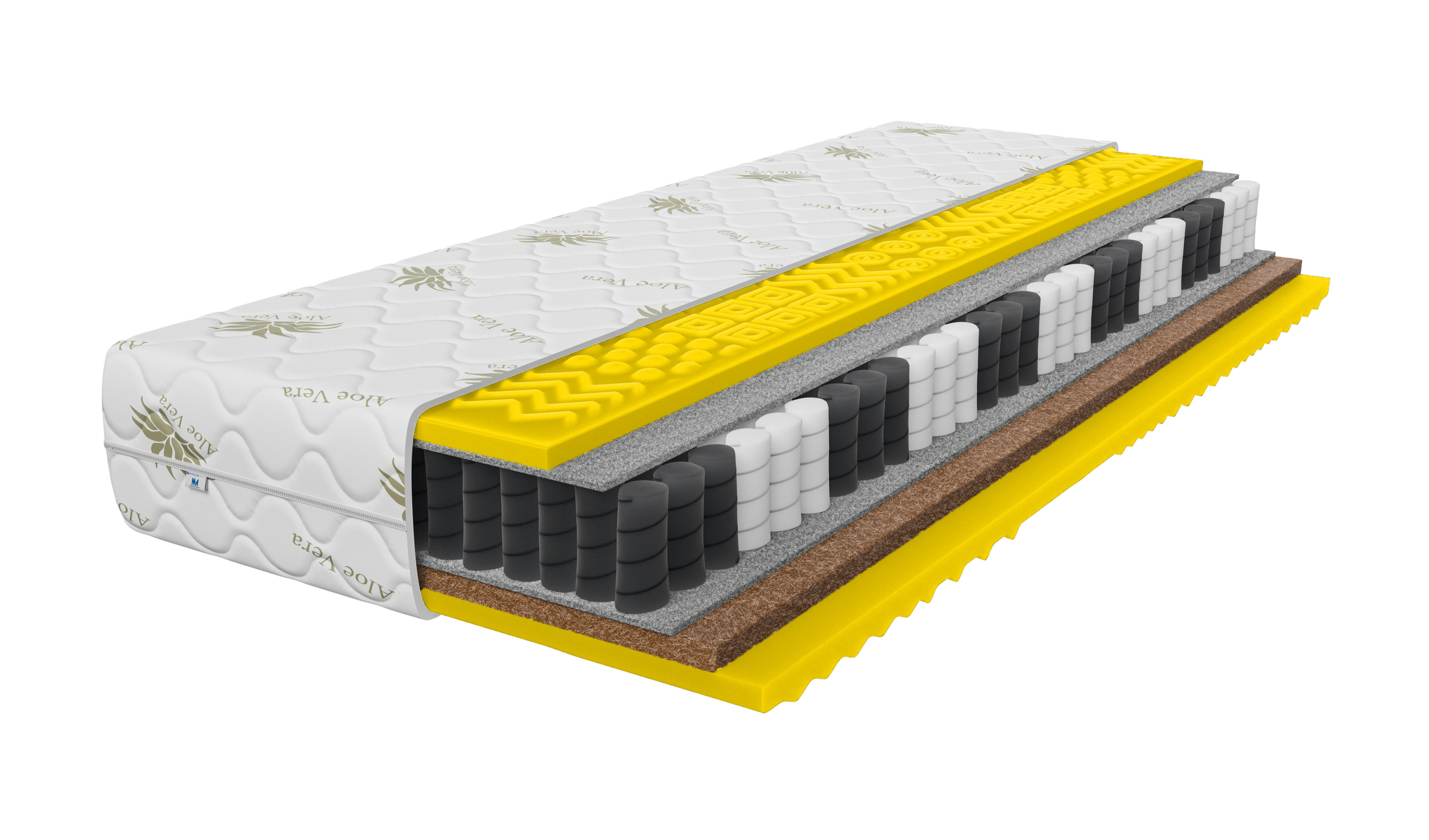 Materac kieszeniowy 140x200 HyperElastic Black 22cm ALOE VERA, KOKOS