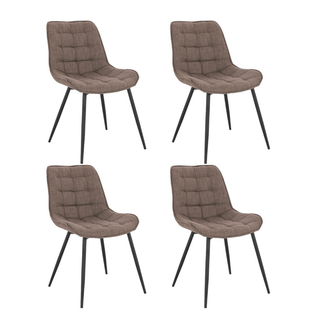 Home Deluxe gestoffeerde stoel IKALO grijs/bruin Aantal: 4