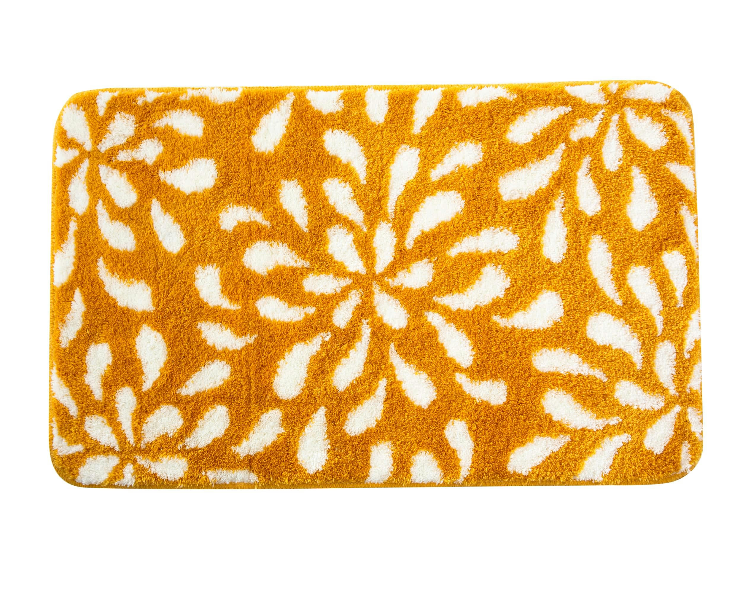 PETALES - Tapis de bain jaune 60x60 en polyester