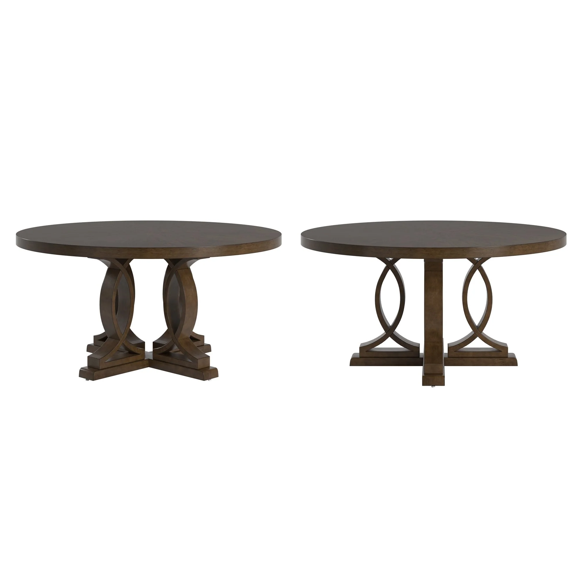 Brunico Dark Walnut Finish 60-inch Round Dinning Table - 60-inch Table