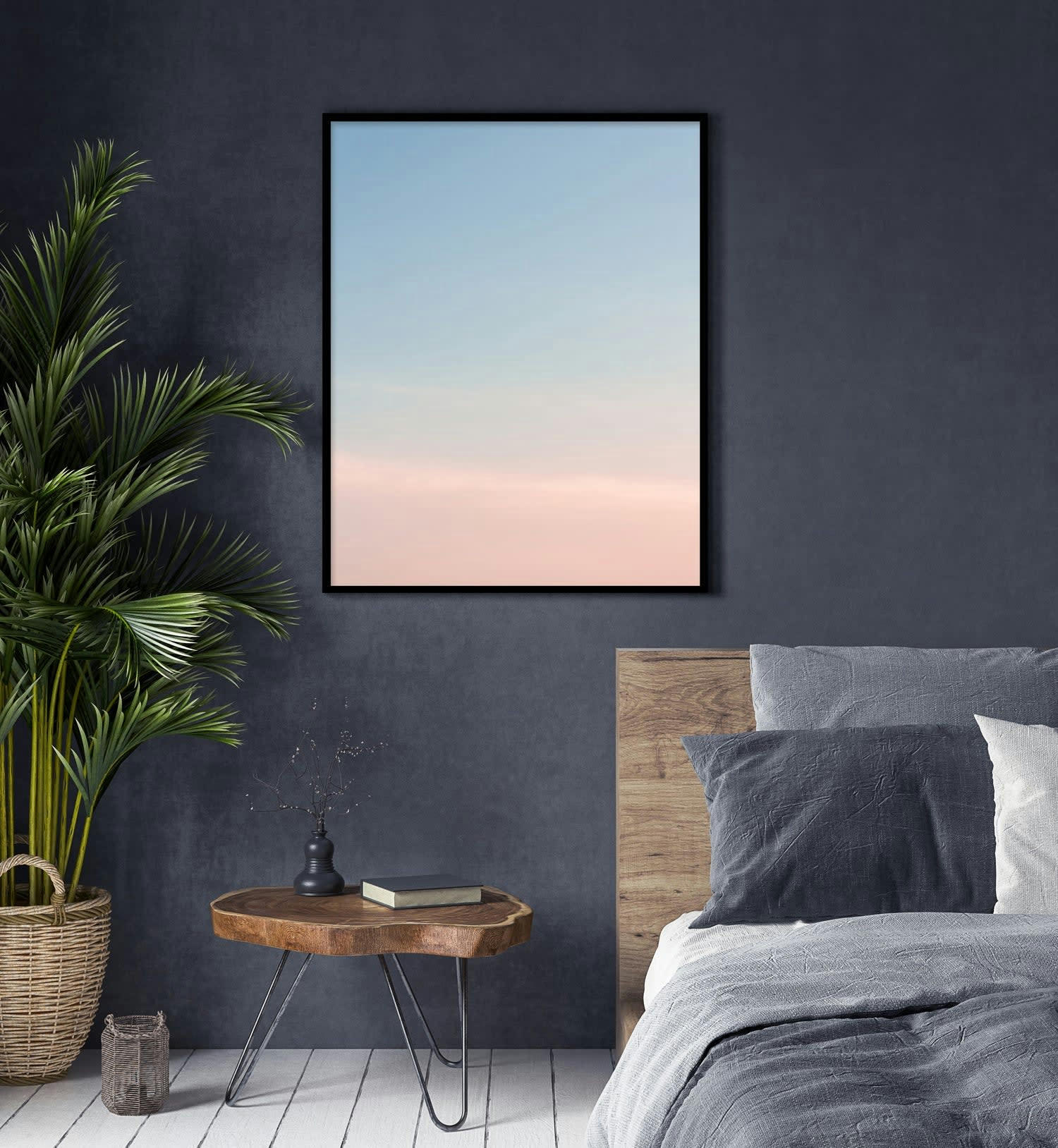 CIELO - Affiche avec cadre noir - Ciel dégradé - 50x70