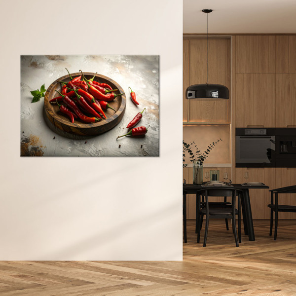 Obraz do kuchni jadalni restauracji, Czerwone papryczki 30x20