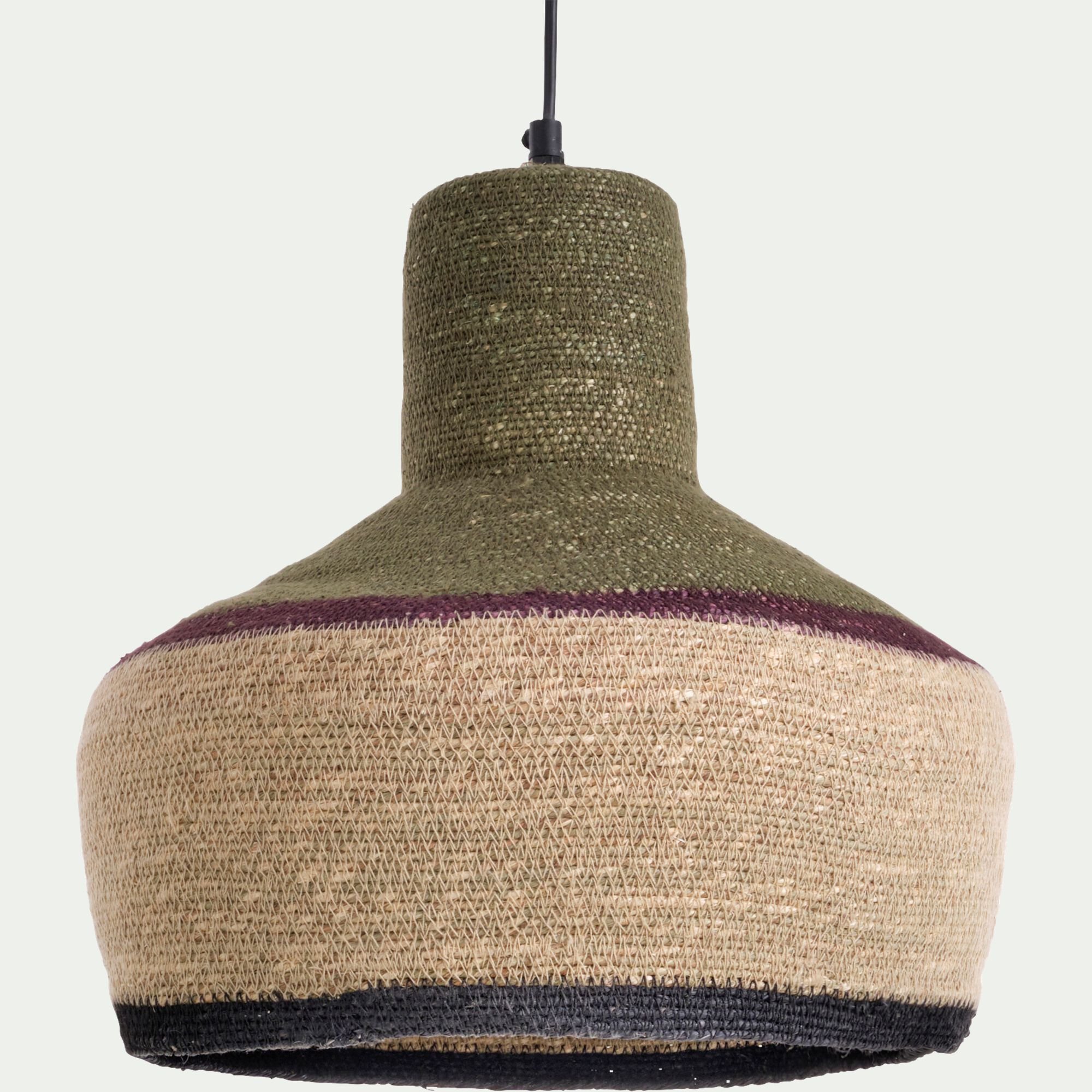 RUBIA - Suspension électrifiée en jonc de mer D30cm - naturel