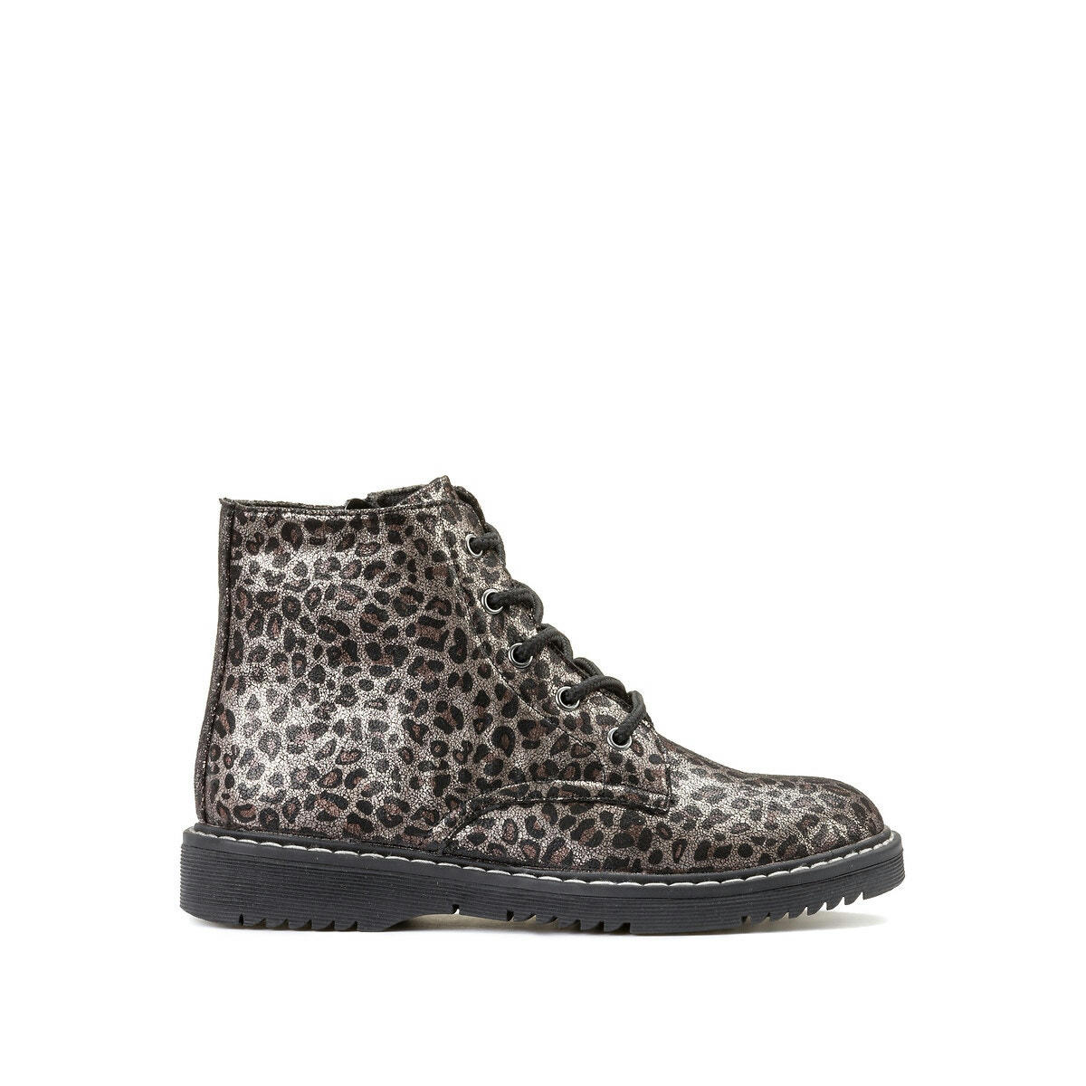Bottines imprimées léopard zippées