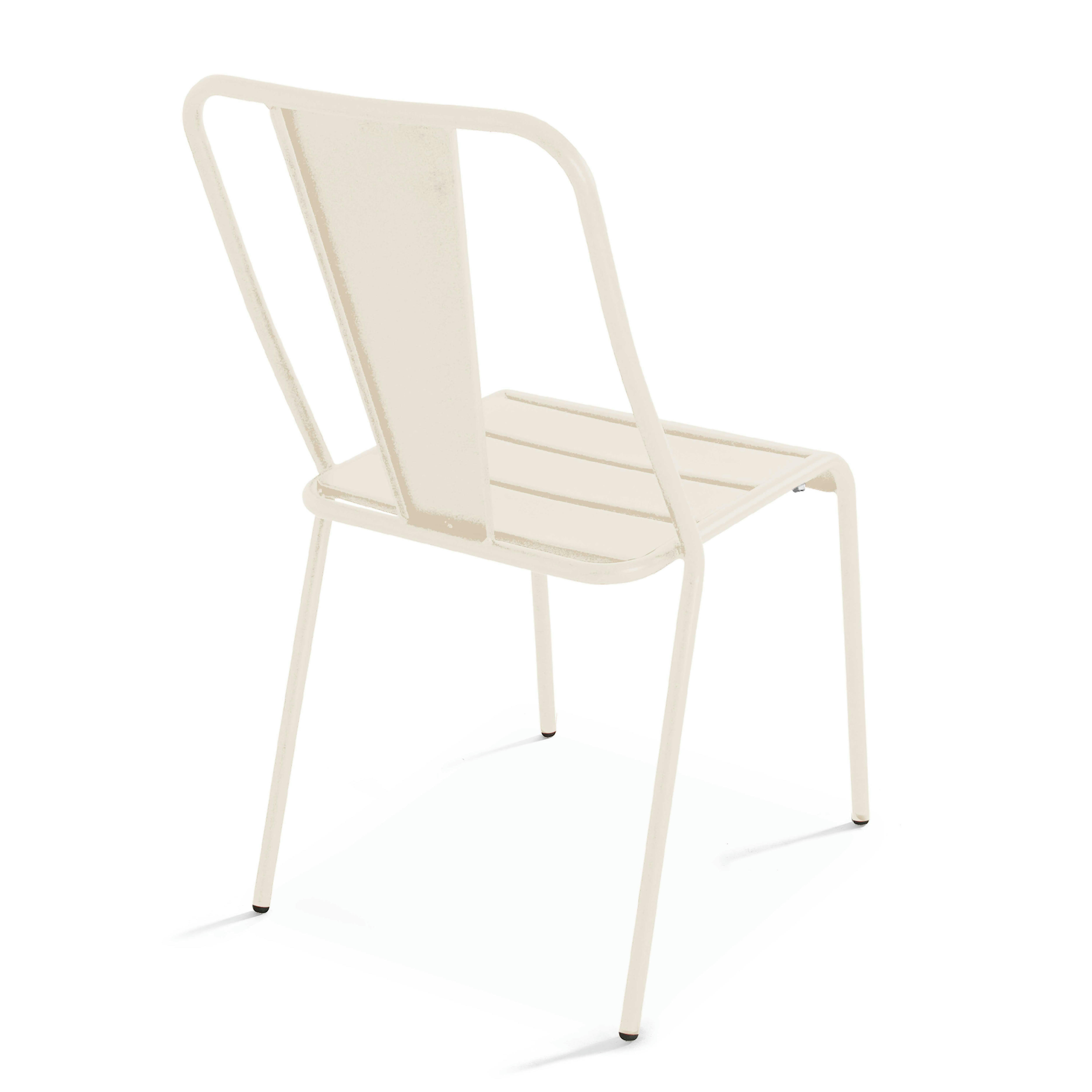 DIEPPE - Chaise en métal ivoire