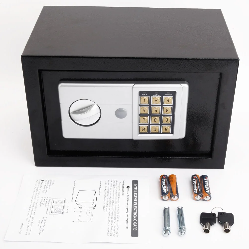 Mini Wall-in Style Electronic Code Metal Steel Box Safe Case 20EA Black(0.32 Cubic Feet)