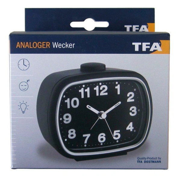 Wecker (Analog), BxHxT: 11 x 9,2 x 6 cm, schwarz