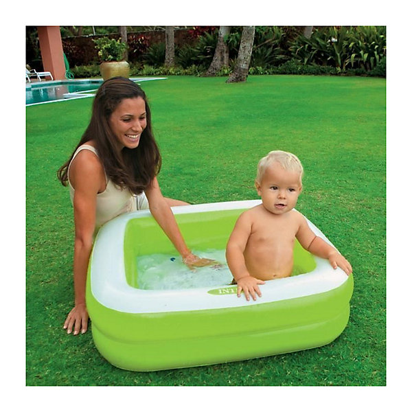 INTEX Piscine gonflable enfant / bebe pataugeoire Carree 85 x 85 x 23 cm couleur aleatoire