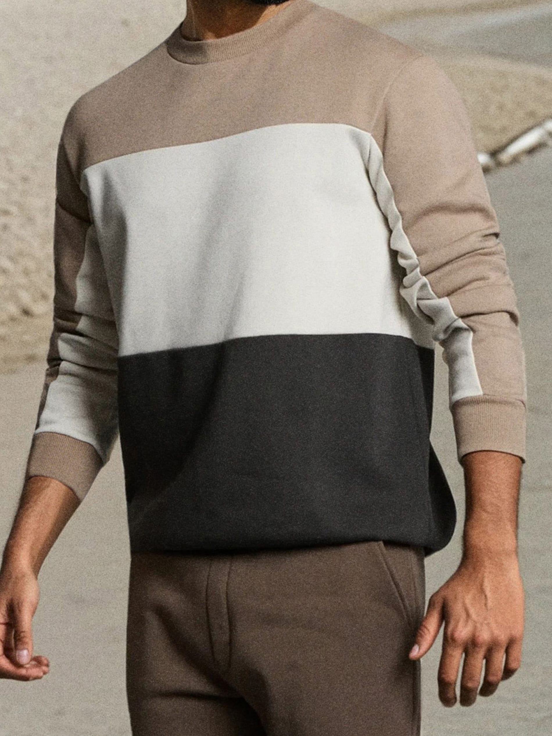 Bluza crewneck color-block