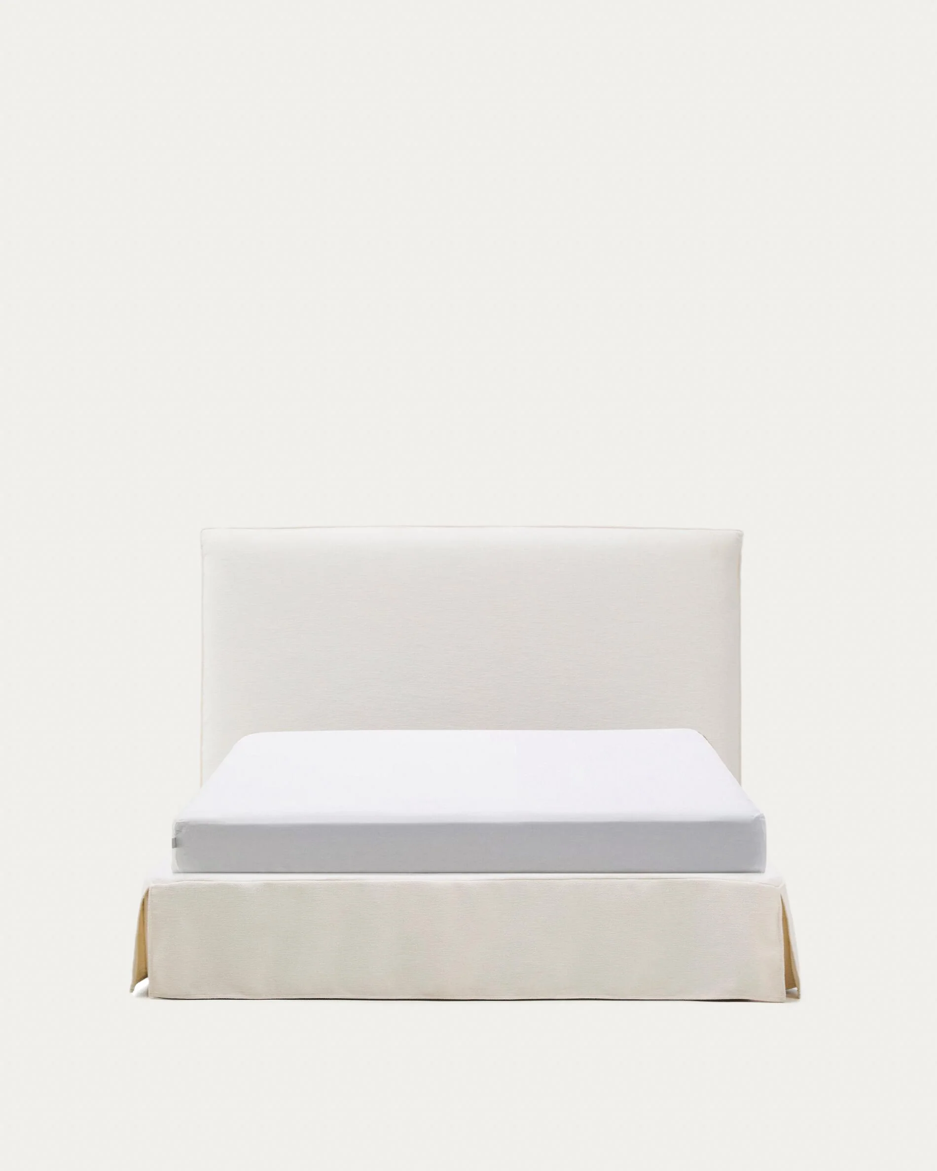 Jaira white chenille bed with removable cover for mattress 160x200cm FSC Mix Credit