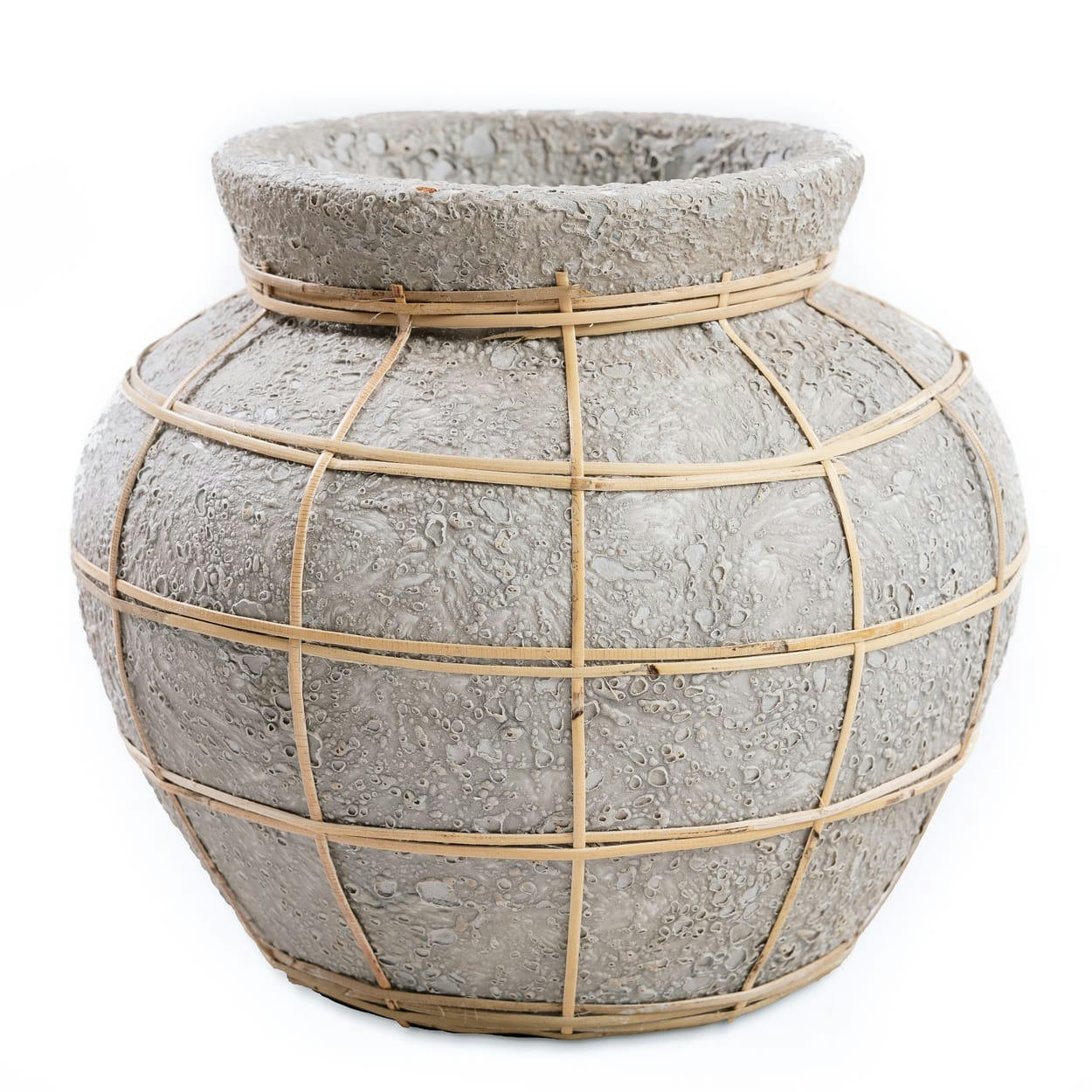 BELLY - Vase en terre cuite gris naturel H23