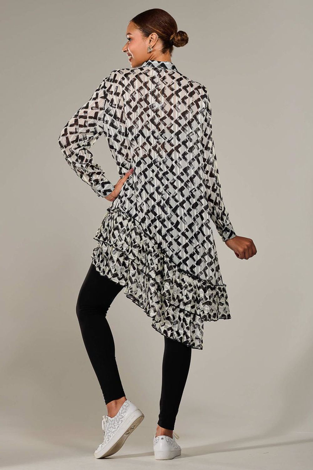 Jolie Moi Dipped Hem Shirt Midi Dress