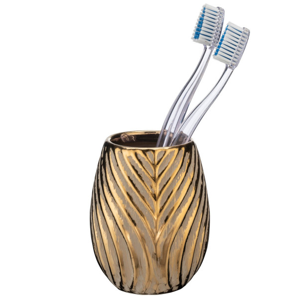 Kubek łazienkowy ceramiczny złoty Felce 330 ml