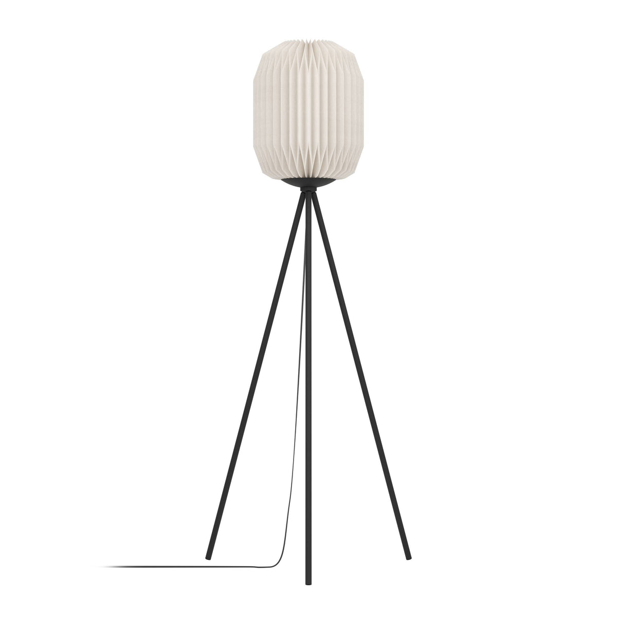 EGLO vloerlamp Belgrave - e27 - 141,5 cm - zwart/wit - papier