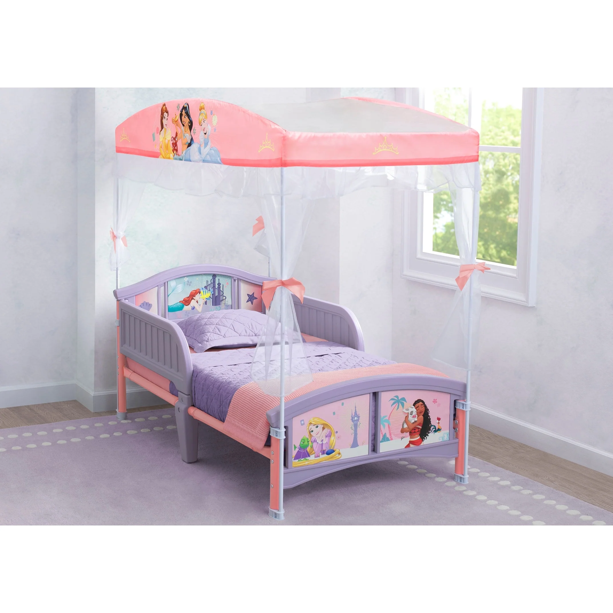 Disney Princess Plastic Toddler Bed with Canopy