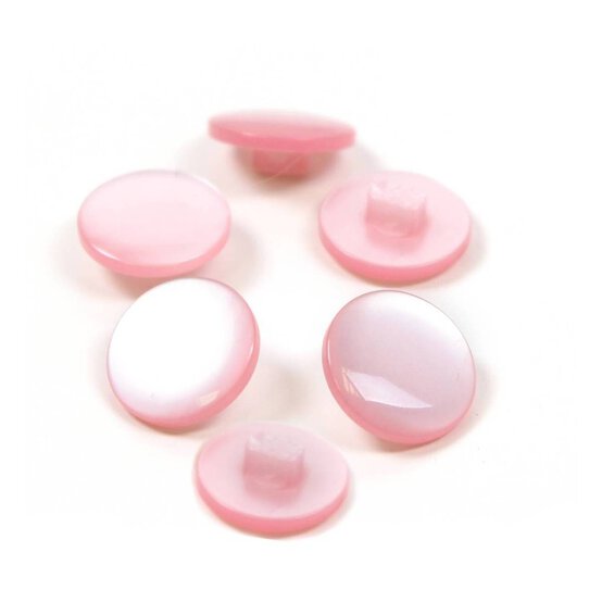 Hemline Pink Basic Knitwear Button 6 Pack
