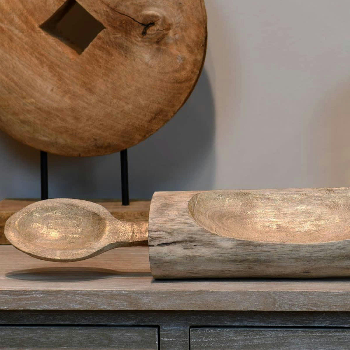 IRATY - Videpoche en forme cuillère l 45 cm  naturel 45x7x7 cm