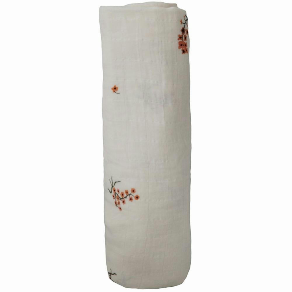 - Maxi lange en coton bio Flowers (120 x 120 cm)