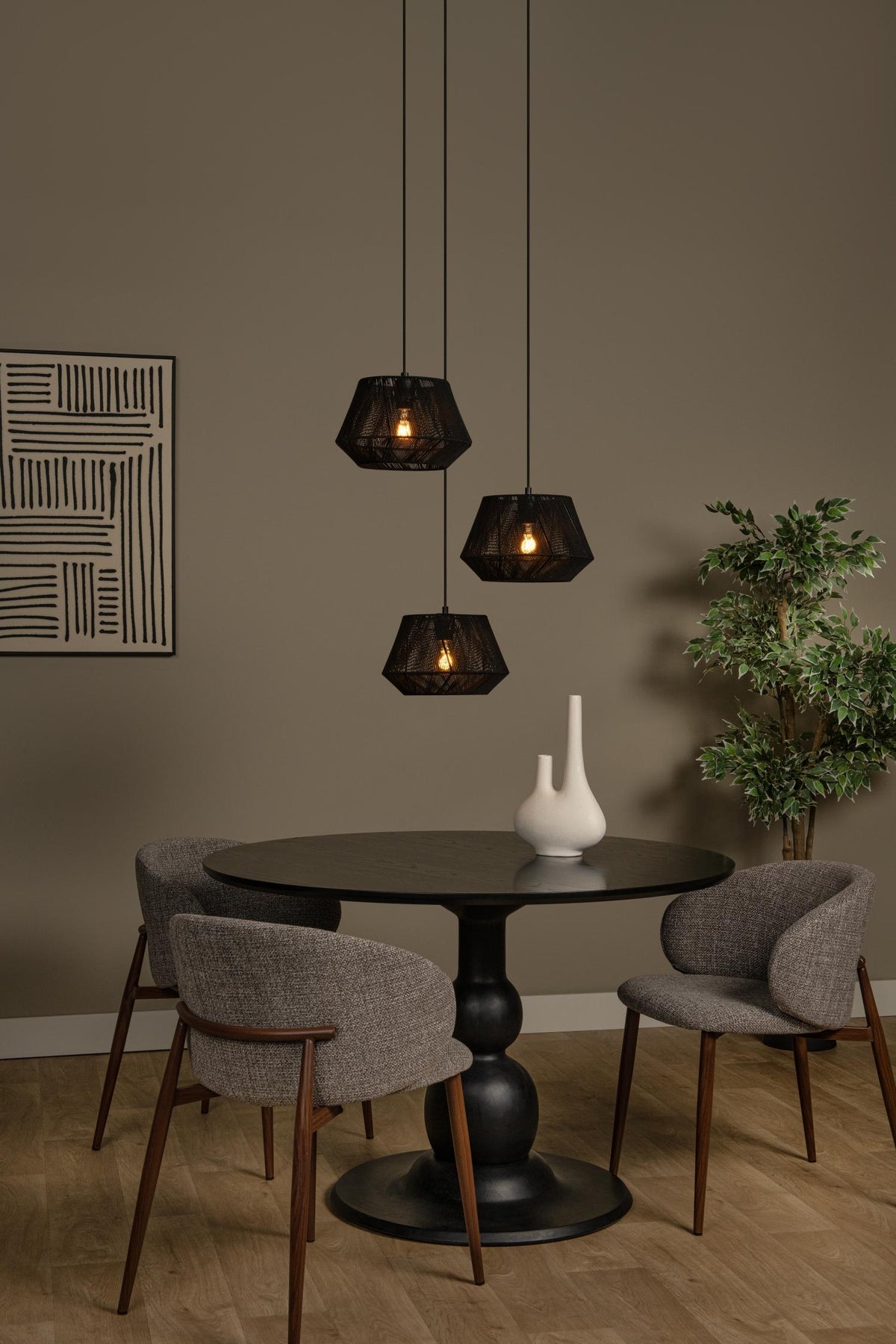 Lucide hanglamp JESSICA - 3xE27 - Zwart