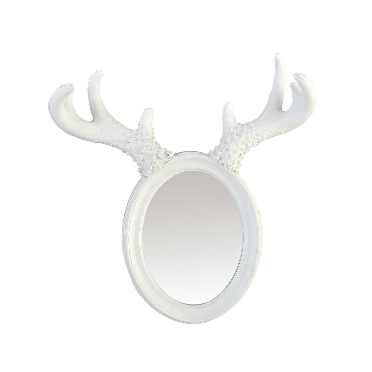 - Miroir ovale à cornes d'élan 35,5x36cm