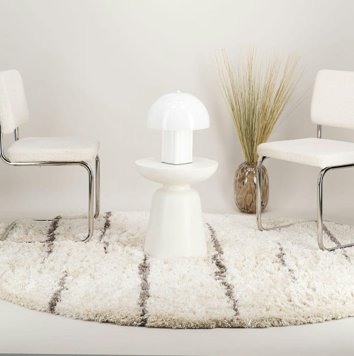 MELLOW - Tapis ultra-doux forme galet beige et gris 160x230, OEKO-TEX®