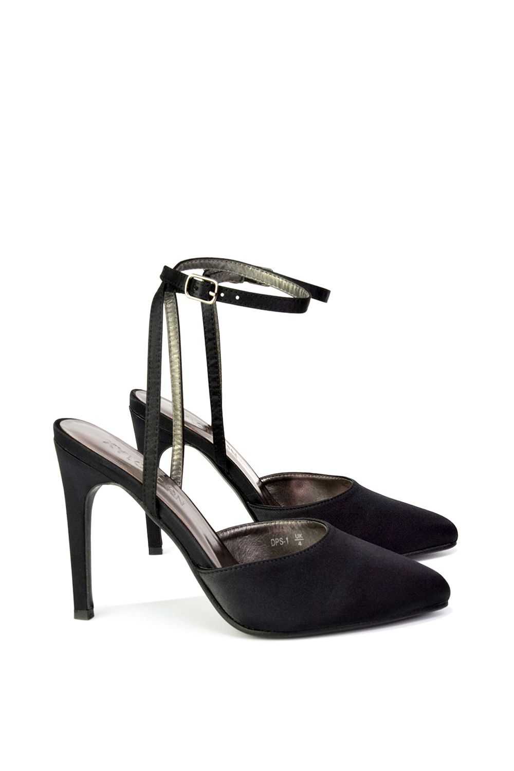 XY London Liliane' 2 Part Pointed Toe Satin Shoes Stiletto Heel