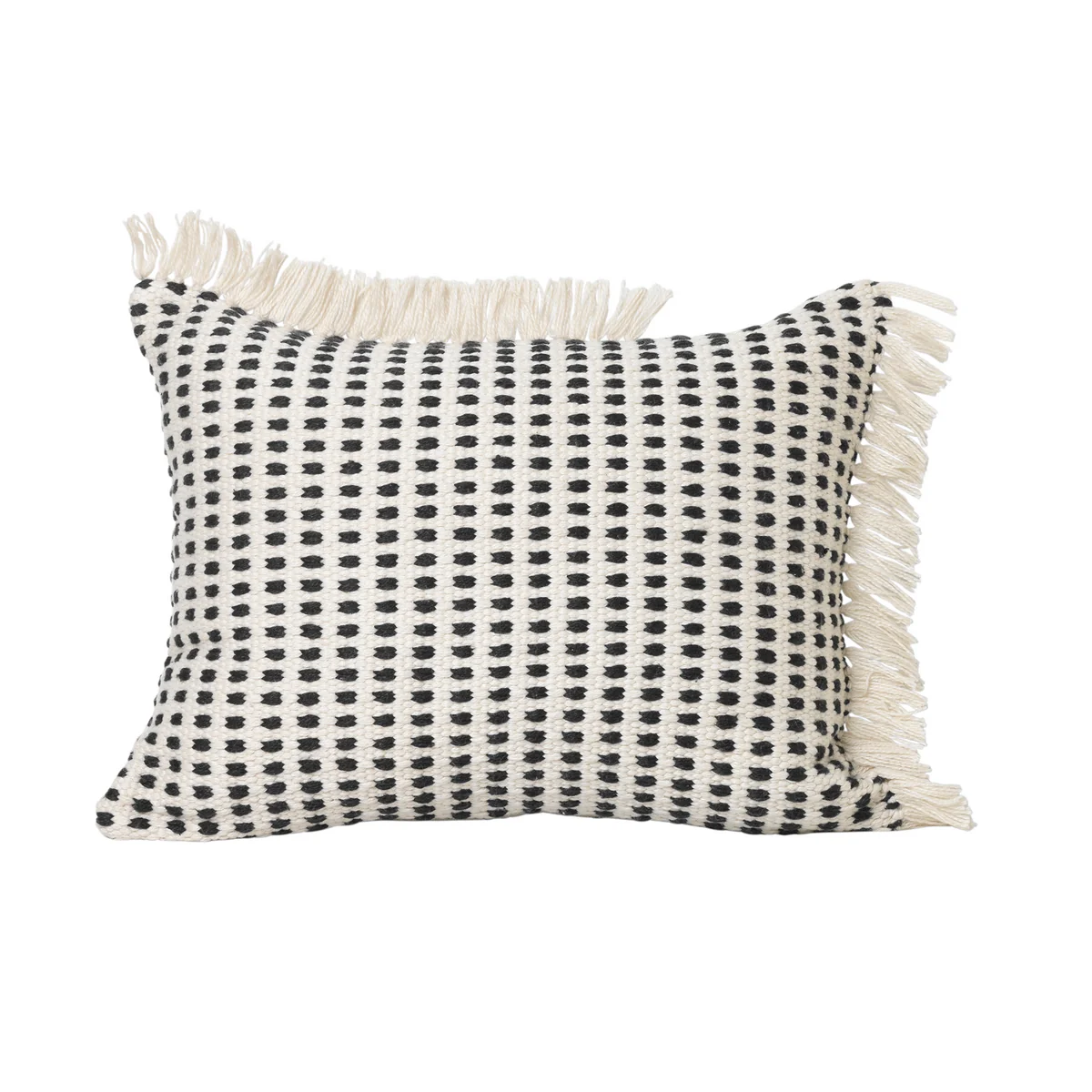 Ferm Living - Way Outdoor Kissen, off-white / blau