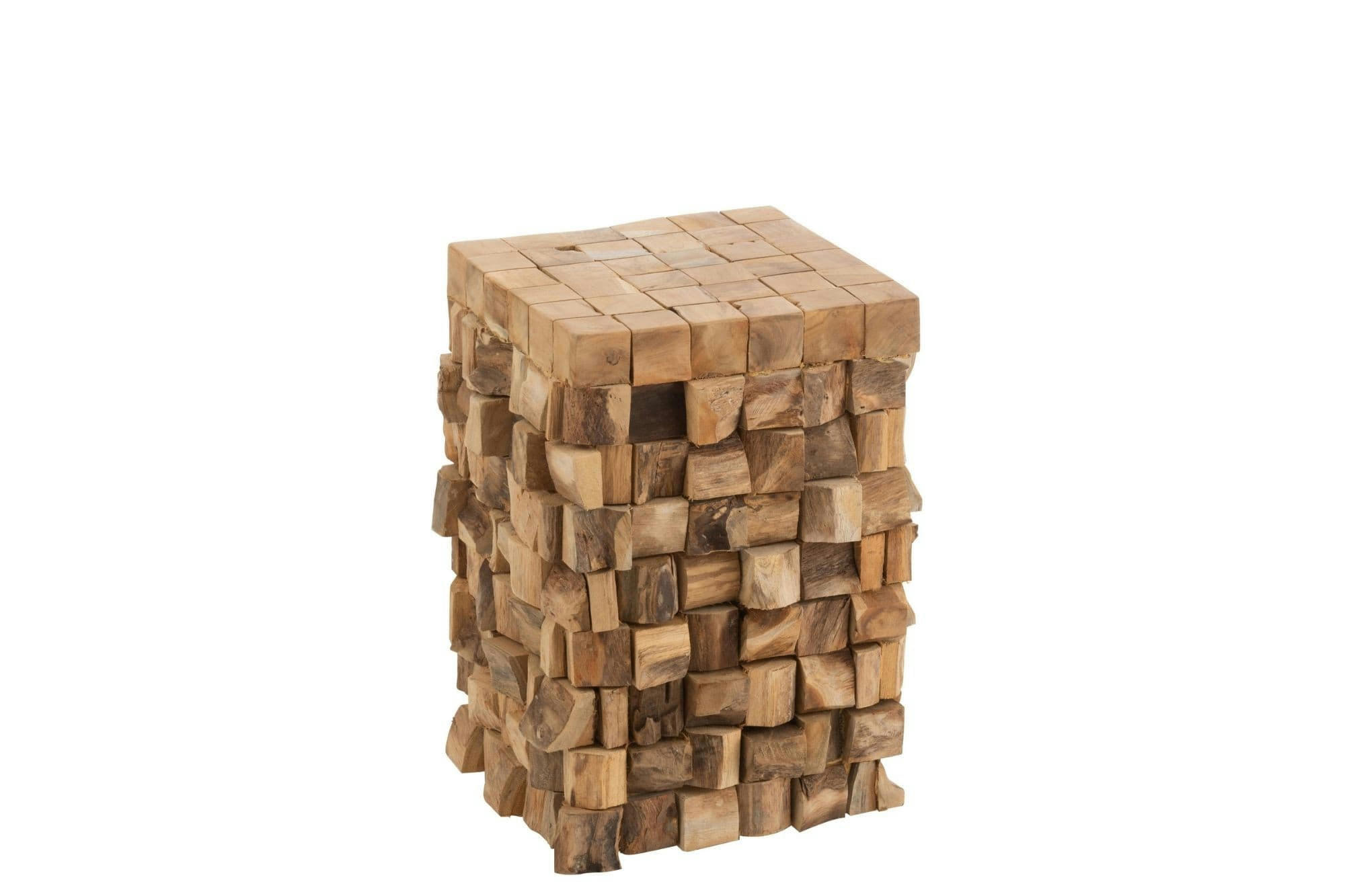 MOOREA - Tabouret table d'appoint carré en teck naturel L30